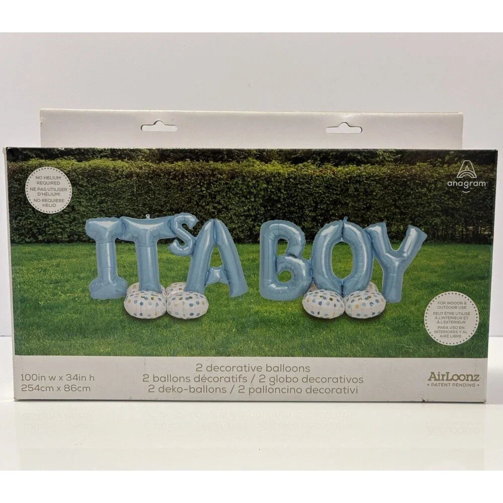 Anagram Airloonz ITS A BOY Pink 2 Decorative Balloons Indoor/Outdoor 106